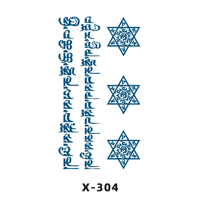 Arco de flor pequeña pegatinas de tatuaje fresco 3D dibujos animados transfronterizo Henna rosa impermeable texto en inglés pegatinas de tatuaje