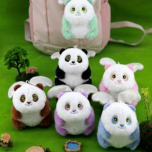 Decompression artifact panda wings funny design wind-up panda pull vibration pinch decompression toy pendant