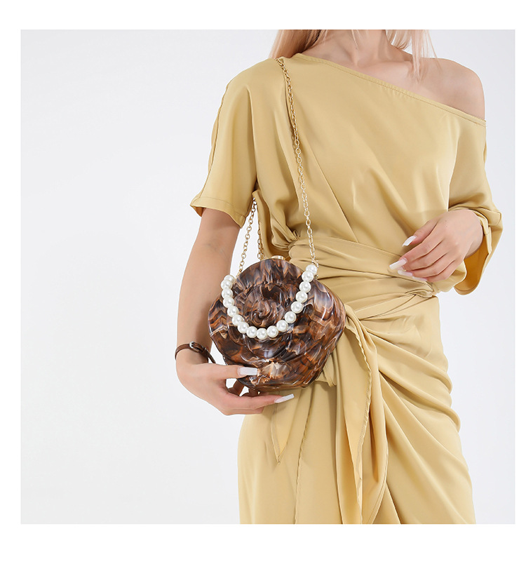 Elegante Blumen Acryl Handtasche Für Damen Einzigartige Box Tasche_voghion.com