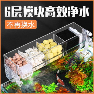 Fish Tank Turtle Tank Filter Three-In-One Oxygenated Trickle Box Circulation External Upper Water Purification Waterfall Wall-Mounted Filter Box