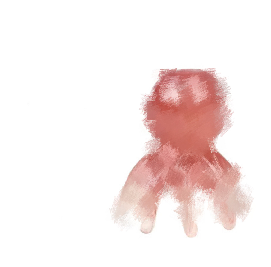 Массажная расческа из смолы вишневого цвета и розового осьминога