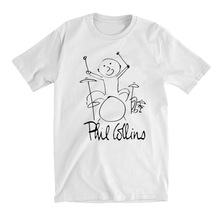 菲尔·科林斯Phil Collins线条简约摇滚朋克鼓手音乐短袖T恤