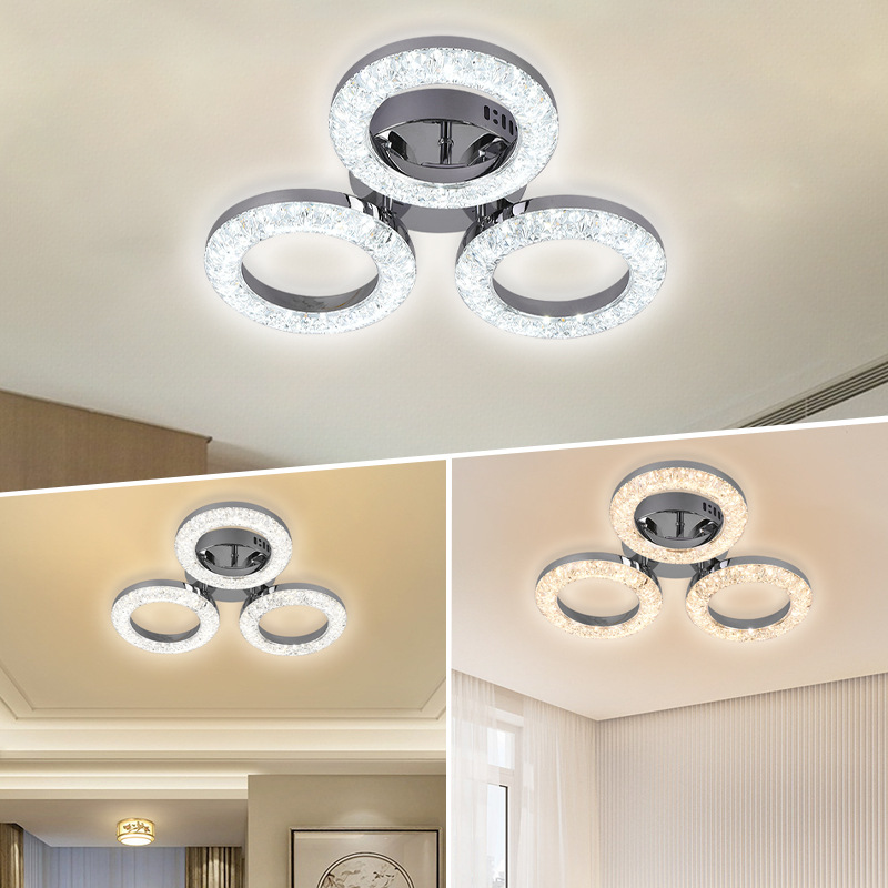 Ventas transfronterizas de lujo ligero estilo redondo iluminación de techo luminosa sala de estar dormitorio decoración redonda LED iluminación de techo