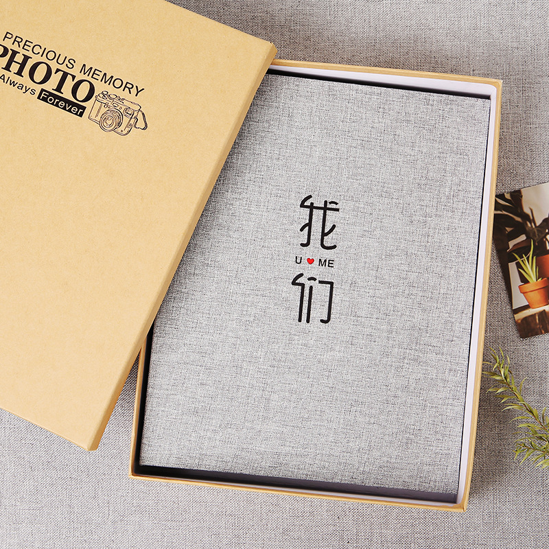 Linen diy album manual self-control Loose-leaf notebook Simplicity Hemp rope Studio Paste