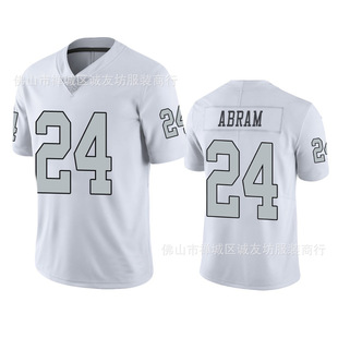 Nfl Football Jersey Raiders 24 White Silver Lettering Raiders Abram Jersey Dropshipping