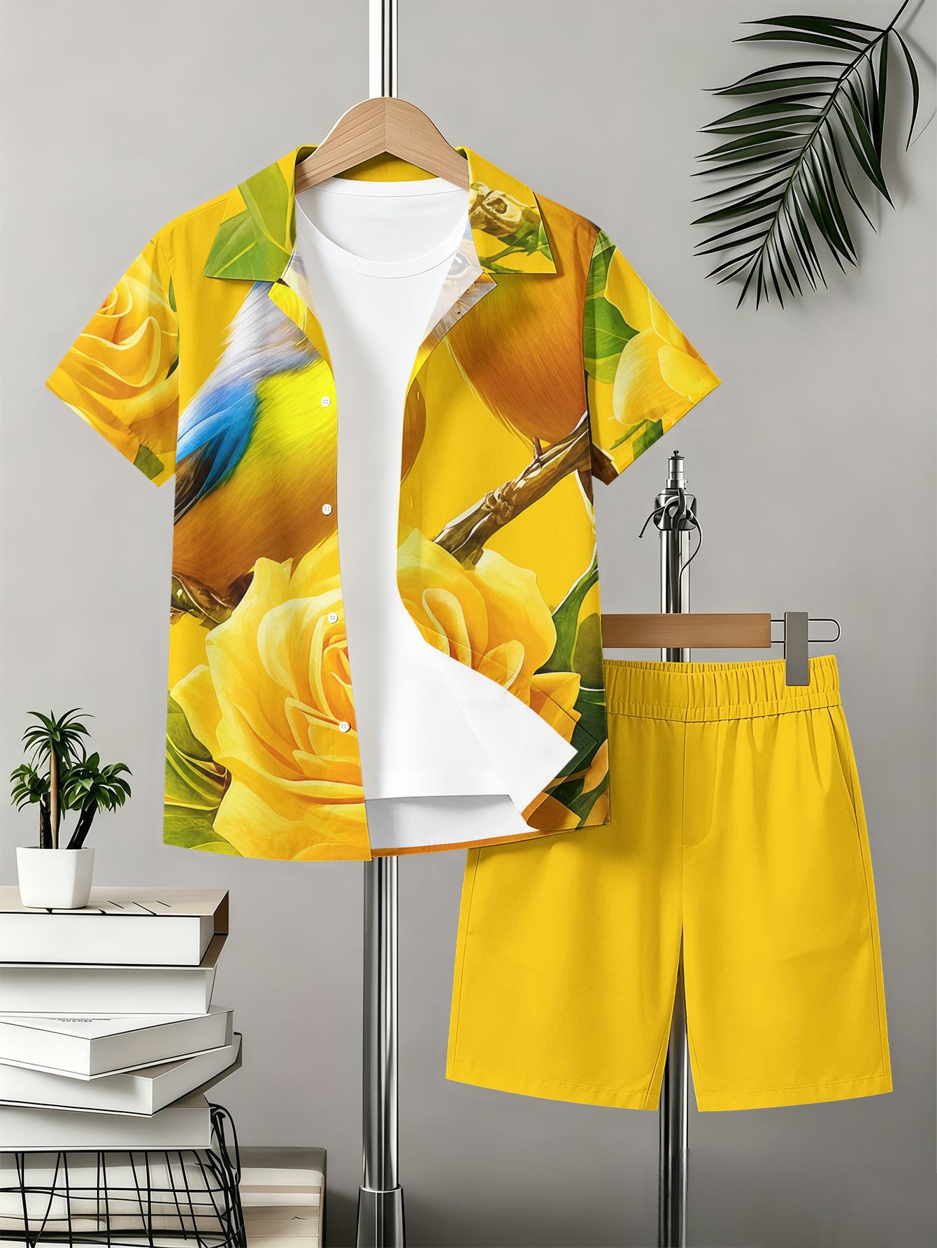Jungen Set Mit Blumenmuster Hemd Und Shorts Für Den Sommer_voghion.com