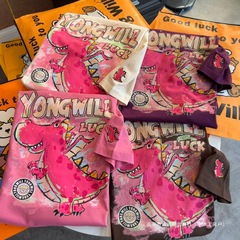 Yongwill小羊紙袋2025半袖tシャツ女性2025新春夏ゆったり感プリント上着
