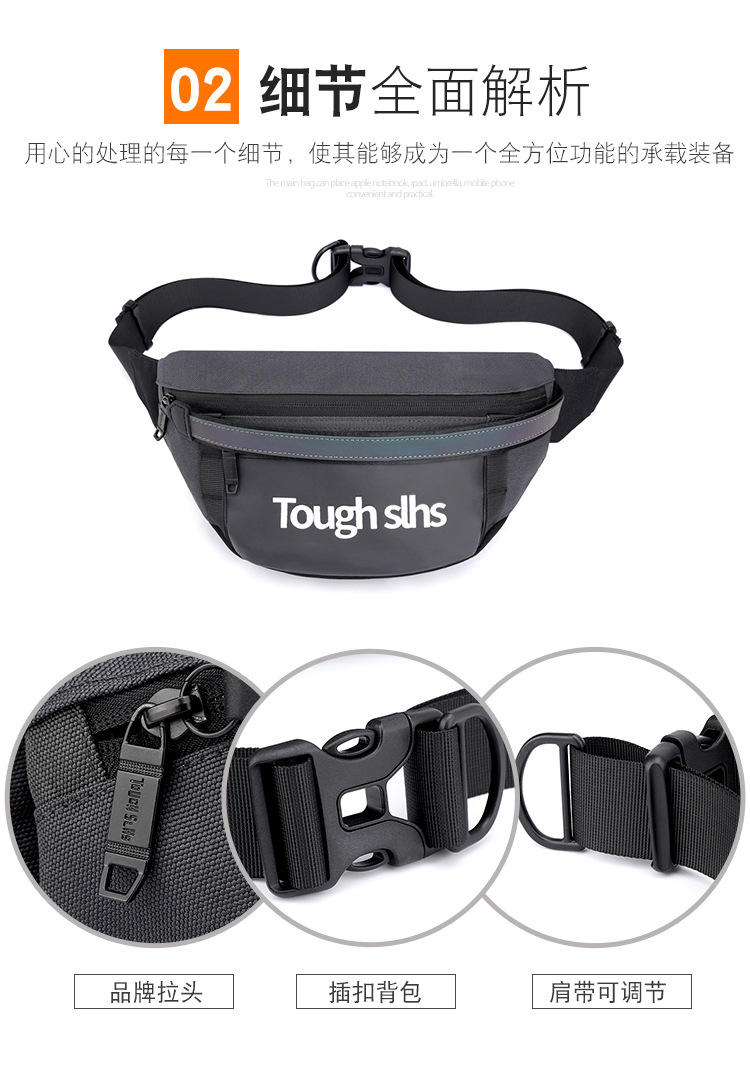 Wholesale of new men's and women's trendy waist bags, outdoor laser reflective chest bags, fashionable street crossbody bags and sports waist bags undefined