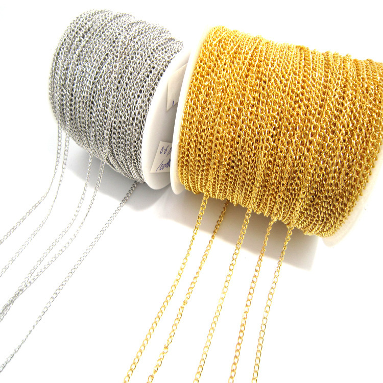 Metal Chain 0.6mm Encrypted Fine Iron Chain Loose Chain Can Be Customized with Color Retention and Length Adjustment Finished Chain DIY Metal Chain 0.6mm Encrypted Fine Iron Chain Loose Chain Can Be Customized with Color Retention and Length Adjustment Finished Chain DIY