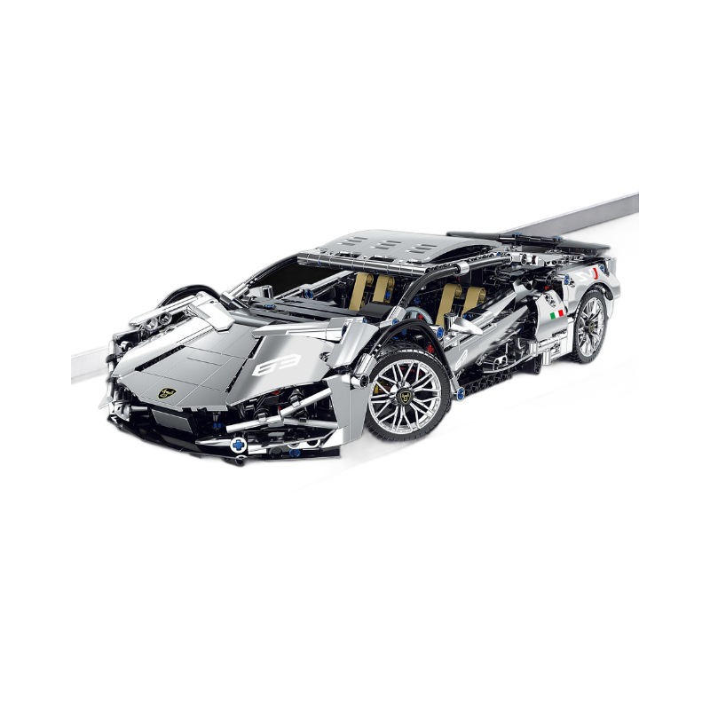 Compatible con Lego galvanizado plata buey modelo de coche deportivo Rambo Gini juguetes para niños bloques de maquinaria y tecnología de automóviles al por mayor