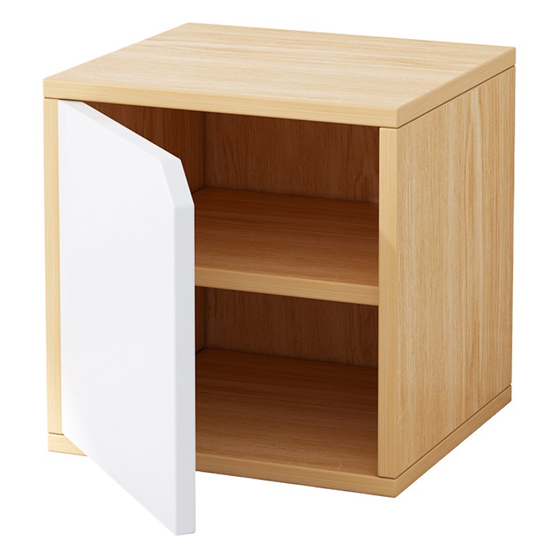 Estante de libro de piso estante de escritorio almacenamiento armario de almacenamiento en crema viento libre combinación de pequeño gabinete con puerta gabinete bajo