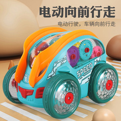 越境電動特技360 ° 回転ダンプカー照明音楽透明自在歯車車子供玩具車