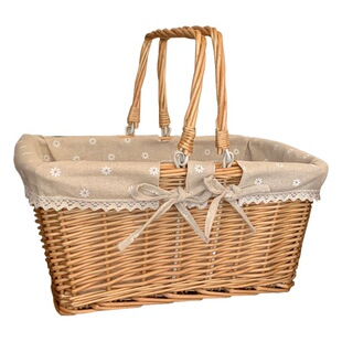 Picnic props spring outing supplies picnic basket straw woven fruit Rattan woven basket fruit storage box fruit basket