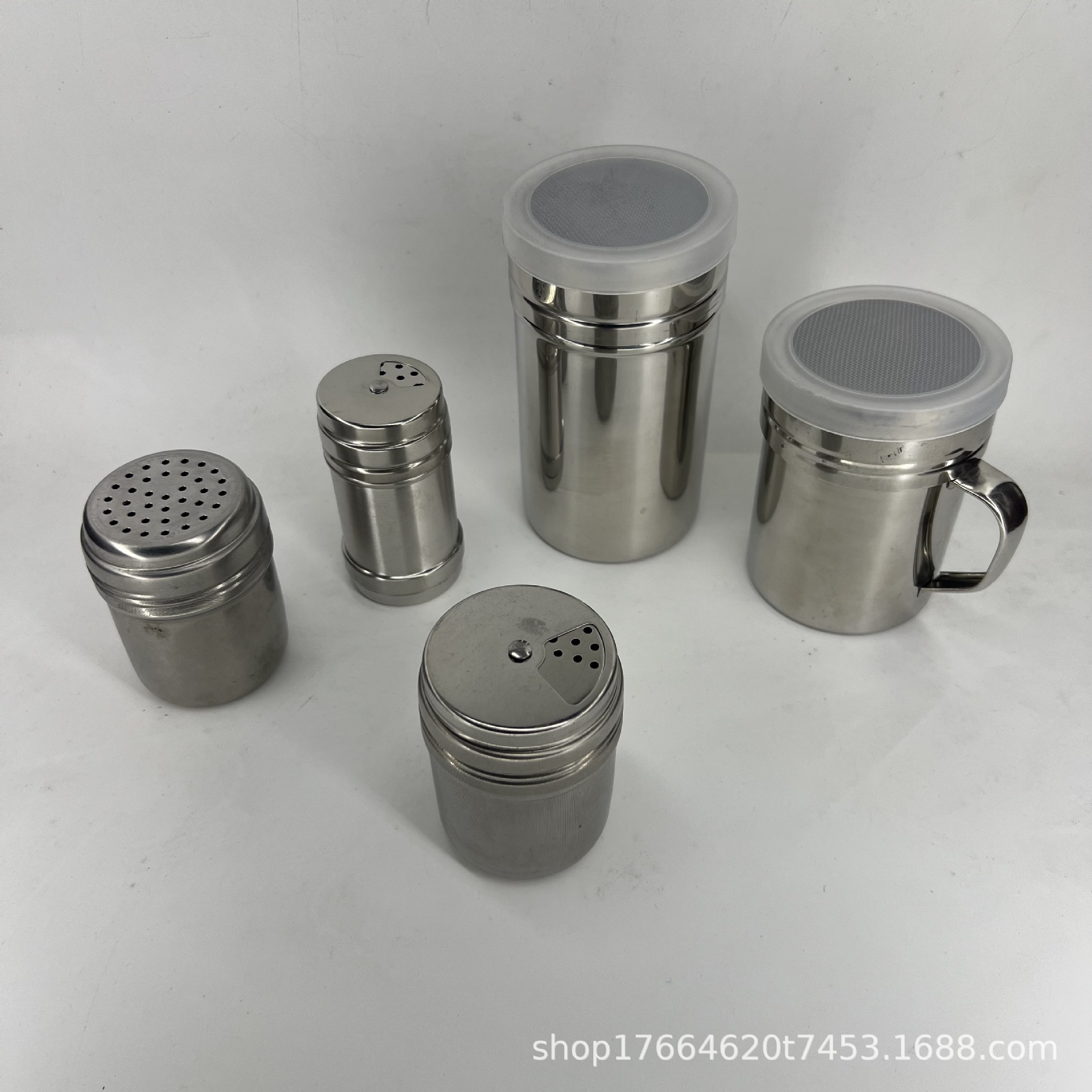跨境304不锈钢撒粉器可可粉花式咖啡撒粉罐 精细网纱撒粉筒胡椒烧
