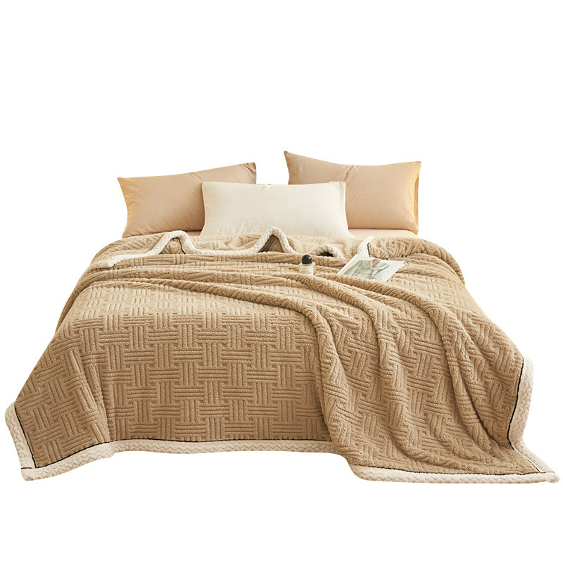 Invierno grueso cordero mantas mantas de caucho de leche de caucho de oficina siesta mantas de sofá mantas de caucho de coral pequeña edredón