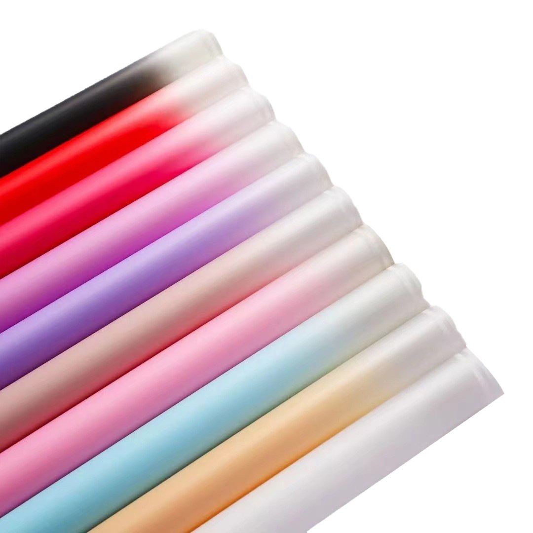 Comercio exterior explosivo embalaje de flores de dos colores borde gradiente Milán doble línea de papel de flores regalos floral tienda