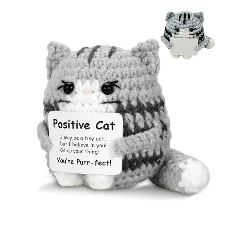 Cross-border New Positive Crochet Cat Crochet Kitten Positive Energy Positive Ornaments New Doll