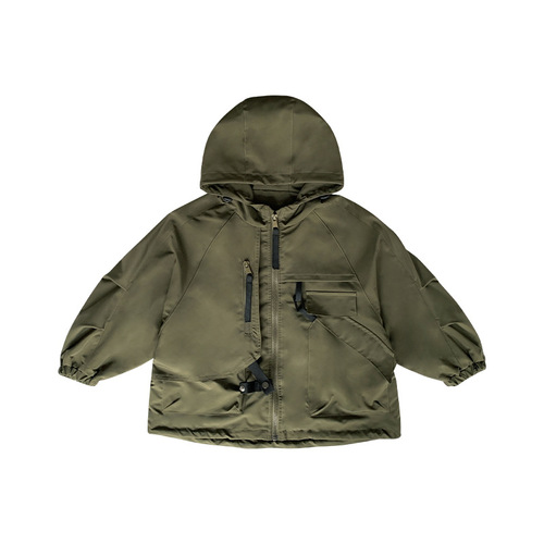 Tongku 2024 Children's Spring New Handsome Baby Casual Jacket Korean Style Slant Pocket Hooded Boy's Jacket Fashion Trend