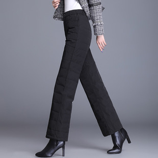 Real Shot of down Cotton Pants for Women's Winter Outer Wear, Fashionable Velvet Thickeneded Pants 2022 New Loose High-Waisted Mom Cotton