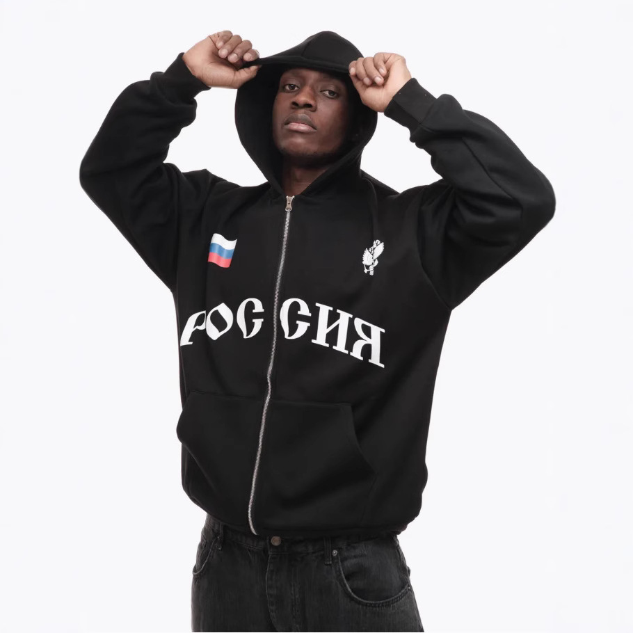 Amazon comercio exterior para la marca de invierno y otoño de alta calidad impresión de letras retrógrada camisetas masculinas con chaqueta encapuchada