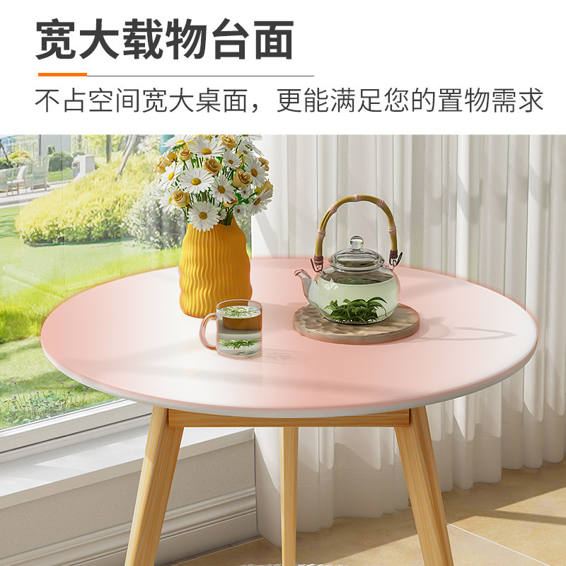 Mesa redonda pequeña para negociar, balcón, mesa de centro de ocio, mesa de recepción, combinación de mesa y silla, mesa de tienda de té con leche de café comercial simple moderna