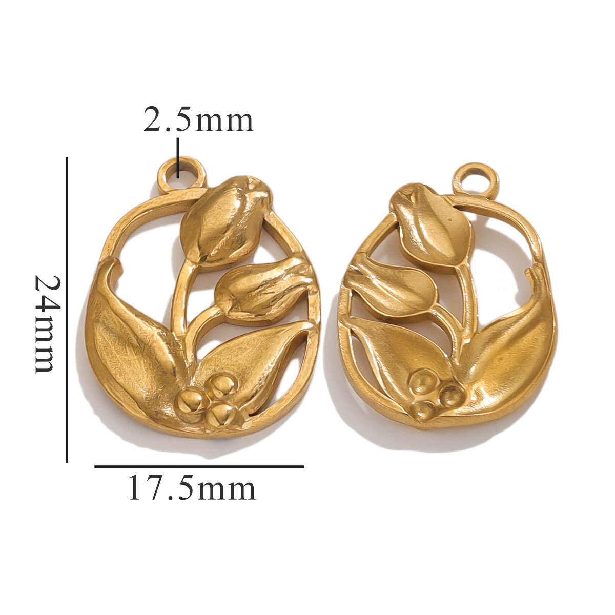 Acero inoxidable retro colgante rosa pulsera colgante de acero titanio corazón de桃 DIY colgante de hojas impermeables al por mayor