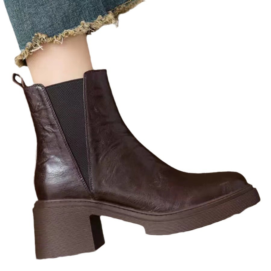 Retro Overknee Stiefel Damen Mit Plateau Und Blockabsatz_voghion.com