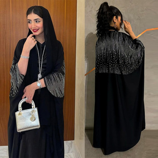 Mq212 Modest2025 Hot Selling New Muslim Women's Hot Diamond Cardigan Robe Middle Eastern Fashion Burqa