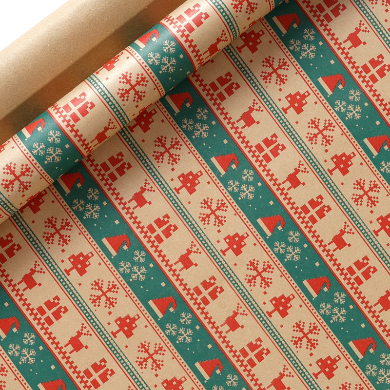 크리스마스 시리즈 - 픽셀 눈꽃; 43*300cm 롤 포장