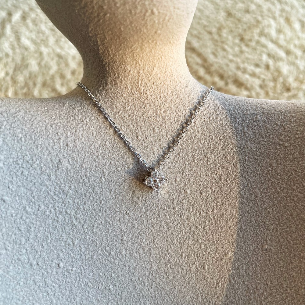 Simple Style Geometric Sterling Silver Plating Zircon Pendant Necklace