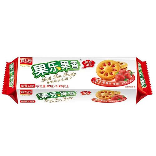 Jiashili Fruity Fruity Sandwich Biscuits 93g*30 Pack Whole Box Wholesale Fruity Sandwich Biscuits Casual Snacks