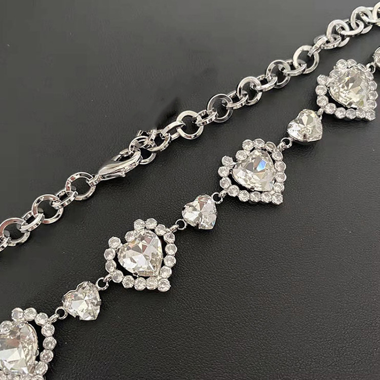 Fashion Heart Shape Alloy Plating Rhinestones Womenu0027S Necklace 1 Piece