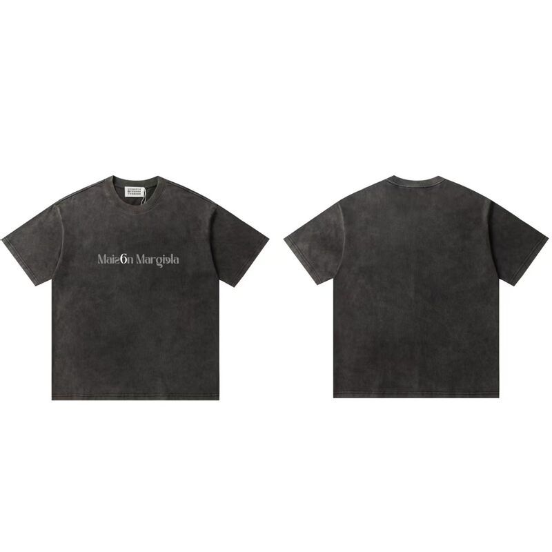 クロスボーダーファッションラグジュアリーマルジェラウォッシュプリントユニセックスルーズカジュアル万能半袖Tシャツドロップシッピング|undefined