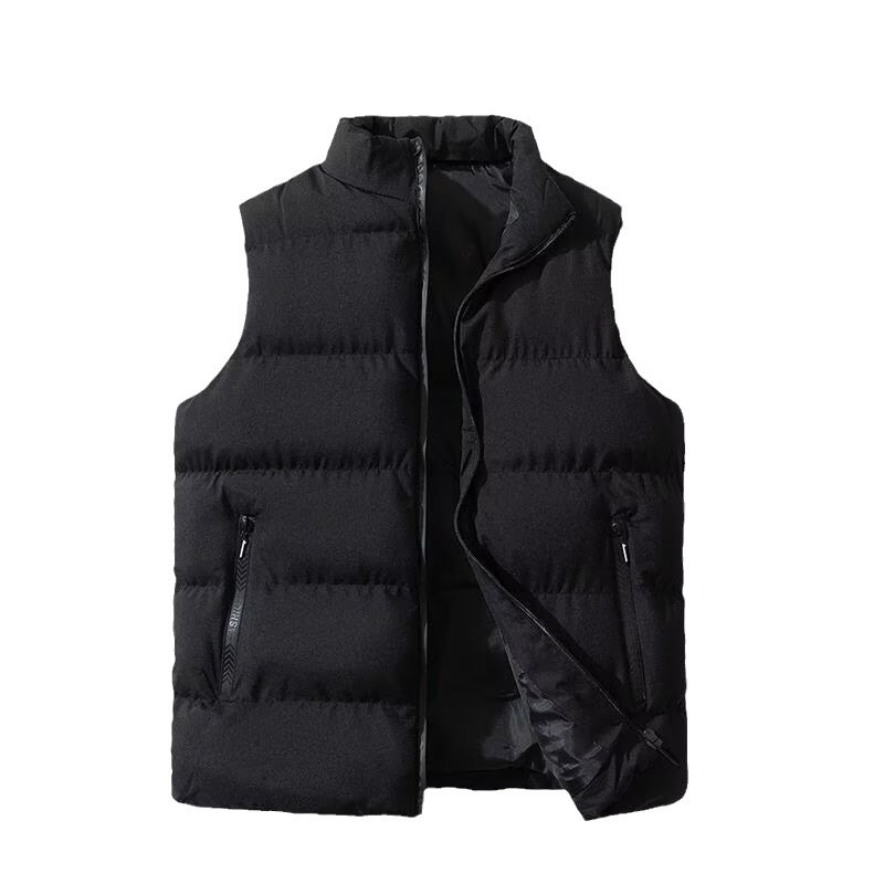Chaleco de algodón sin mangas para hombres otoño y invierno chaleco de algodón caliente de collar de hombro chaqueta de hombre ropa de algodón de moda casual