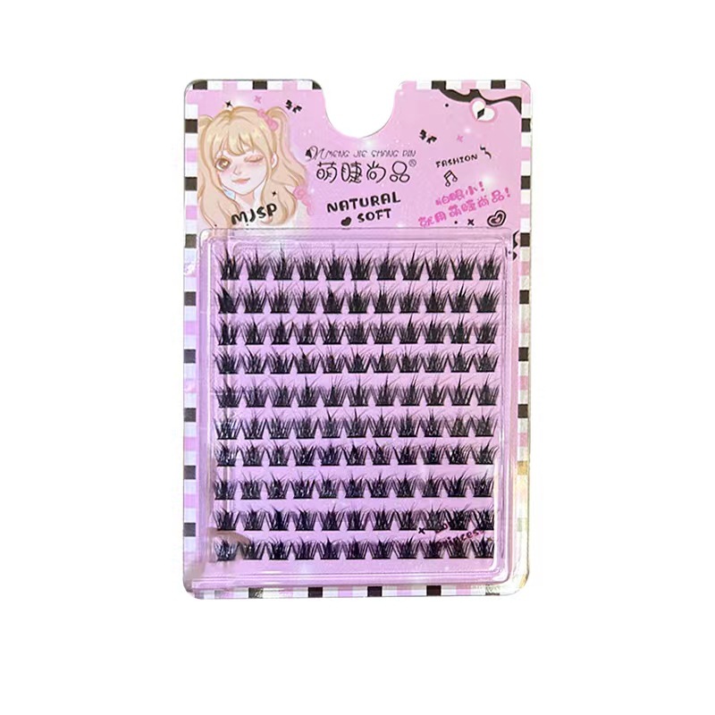 Pestañas lindas Shangpin gran capacidad de tipo L de pestañas falsas divididas L de pestañas curvadas de zorro de un solo racimo de pestañas gruesas de estilo europeo y americano