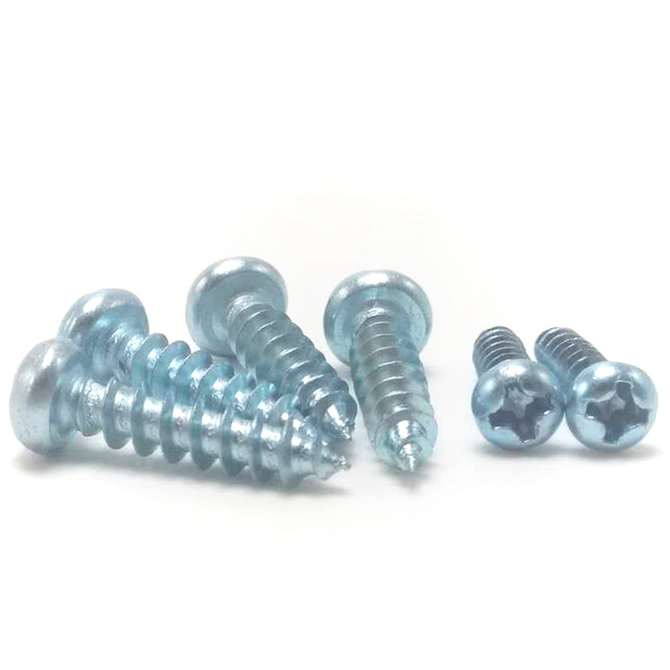 아연 도금 된 하드 크로스 라운드 헤드 셀프 태핑 스크류 팬 헤드 뾰족한 꼬리 나사 M3M4M5M6 위안 태핑 고강도 나사