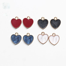 厂家批发滴油珠光爱心合金饰品配件皮筋耳饰挂件吊坠韩版爆款
