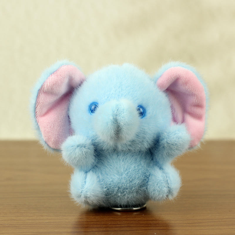 Ventas calientes de chatarra en línea elefante pequeño llavero muñeca colgante juguete de peluche muñeca elefante boda arrojar regalo