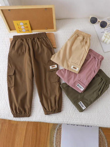 New Spring and Autumn Season Outerwear Casual Pants for Boys and Girls, 2025 Work Pants for Young Children, Loose Casual Pants for Wholesale