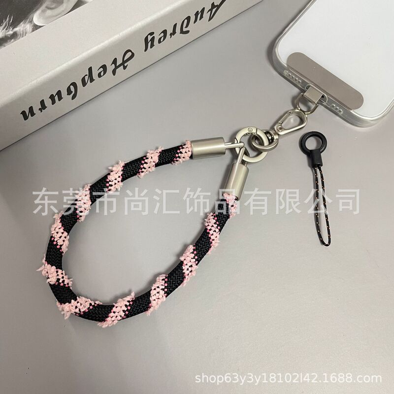 秋日限定毛茸茸迷你手机挂绳制户外手腕绳短绳防丢背贴夹片手机链|undefined