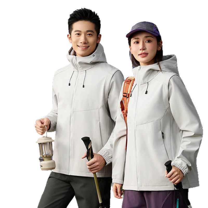 Desmontable dos chalecos de asalto chaleco 3 - en - 1 concha blanda de terciopelo impermeable para hombres y mujeres chaqueta de montaña de senderismo