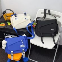 ins潮牌单肩包男士学生大容量夏季背包斜挎包休闲日系工装邮差包