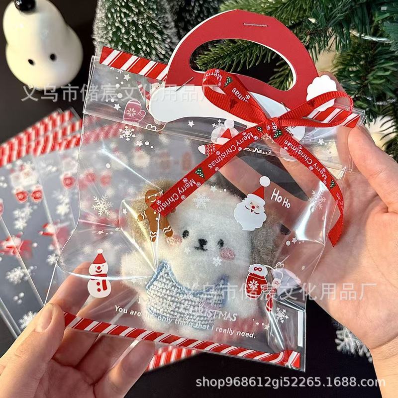 高颜值圣诞节包装袋礼品袋出物礼品打包袋氛围感打包装饰丝带卡头|undefined