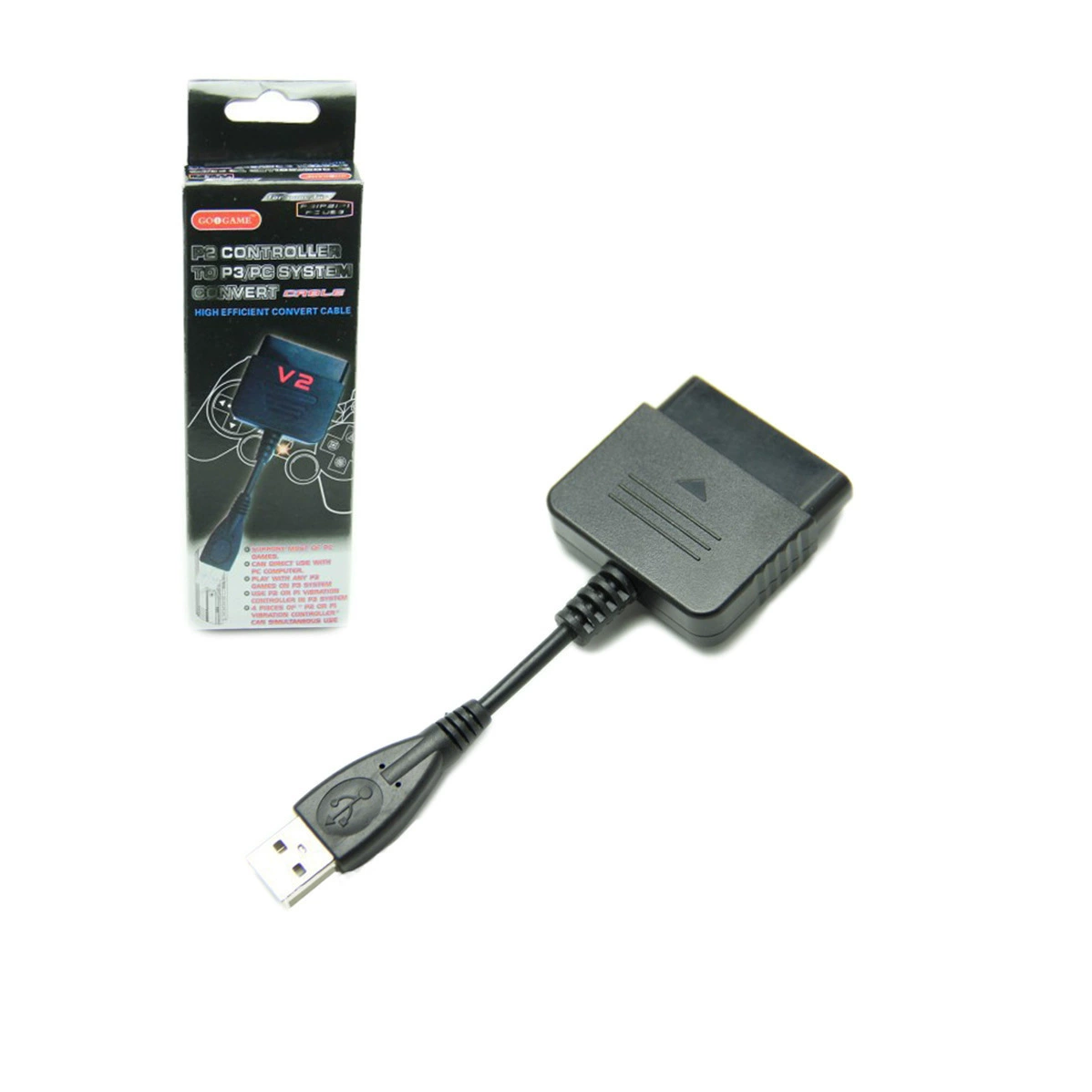 Промежуточная кабельная линия конвертации Goigame PS2 на PS3 USB-адаптер с поддержкой вибрации