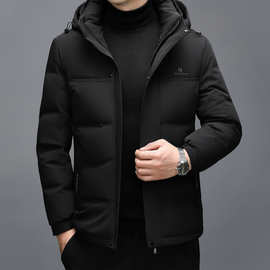 中老年男士羽绒服加厚短款保暖羽绒外套翻领宽松休闲男式爸爸装