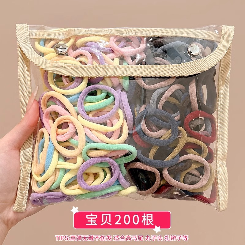 Niños lindos anillos de cabello de color correa de goma niñas de cabello de cola de caballo niñas de alta elasticidad no lastiman cabello