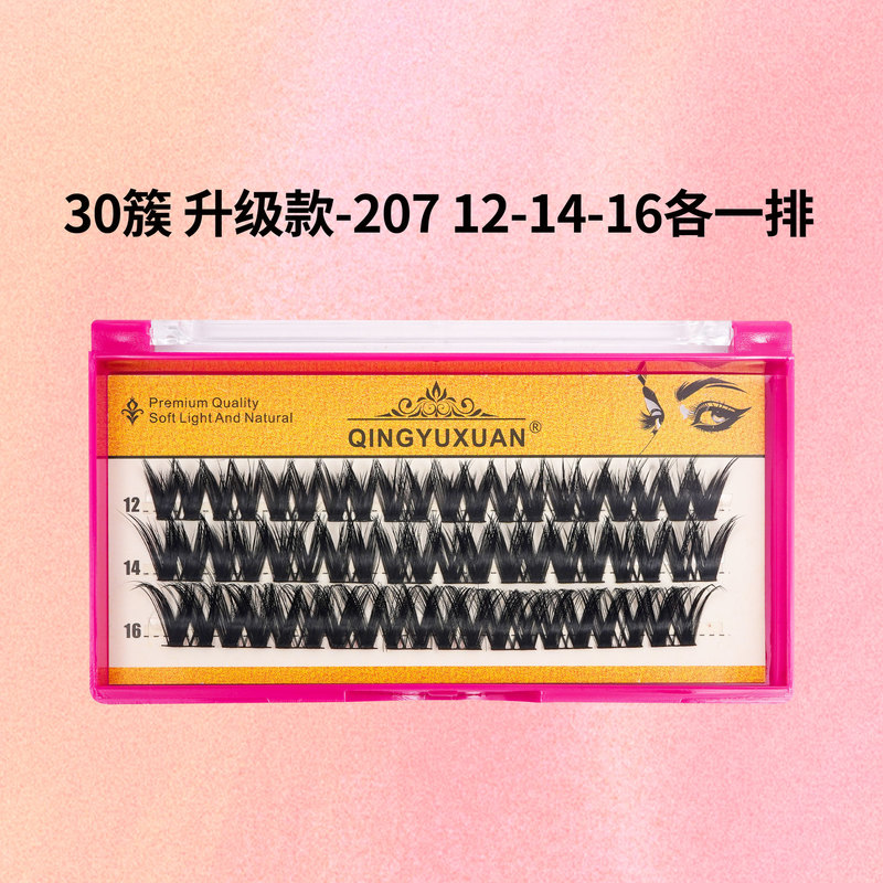 クロスボーダー10列DIYクラスター人工まつげヨーロッパとアメリカのナチュラルカーリング厚いセグメントまつげ|undefined