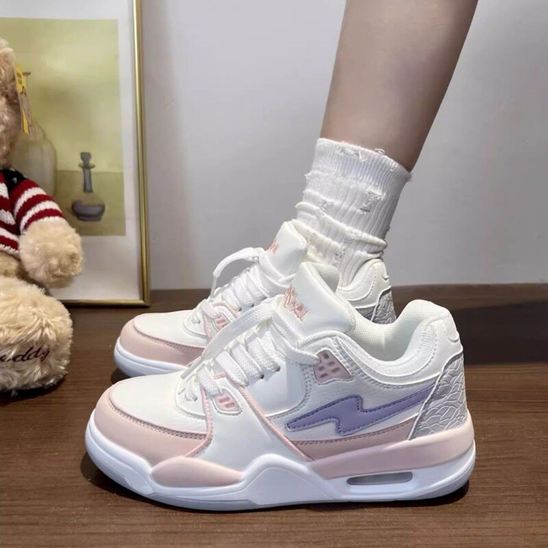 Niche Design Air-Cushion Sneakers for Women 2025 New Ins Trendy Campus High-Looking Versatile Sports and Leisure White Shoes