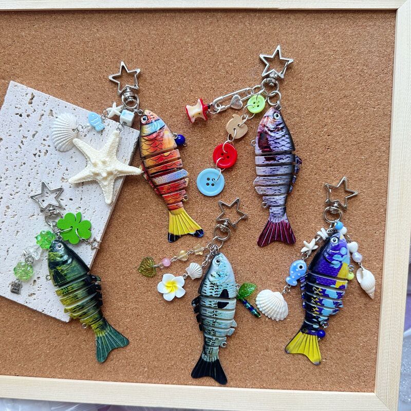 Fish Keychain Fish Bait Keychain Small Fish Keychain Creative Small Fish Pendant Backpack Pendant