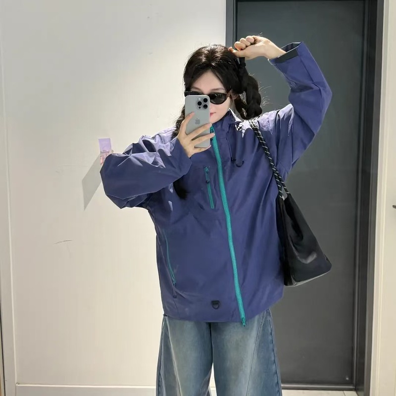 多巴胺户外软壳冲锋衣男女款秋季徒步骑行登山服情侣工装夹克外套|undefined